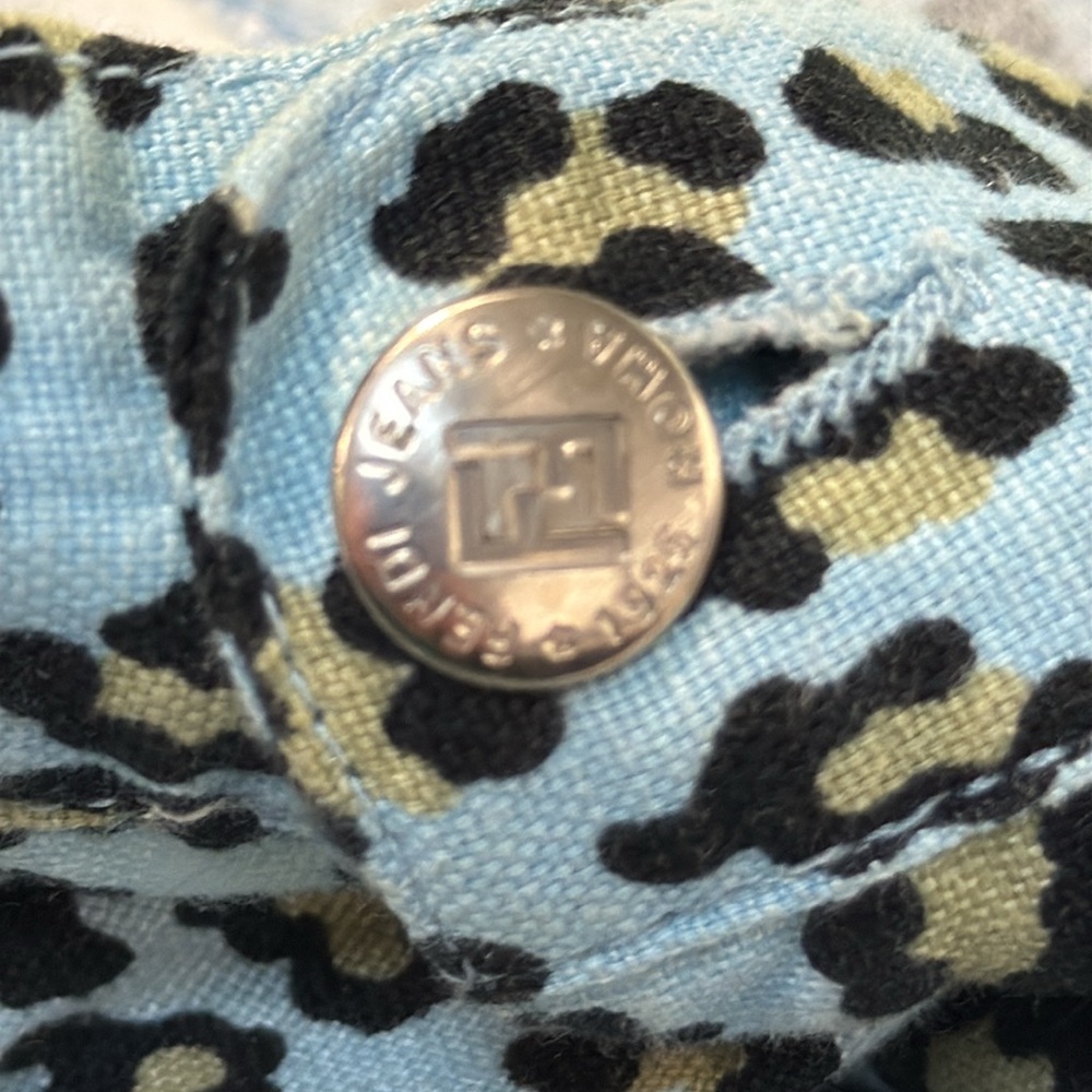 Fendi Vintage Leopard Print Pants Blue/Black/Gold Women’s - Picture 12 of 15